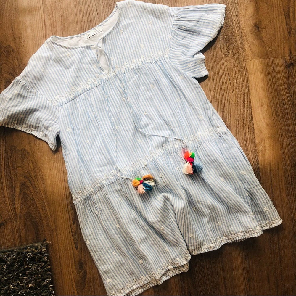 ✨zara blue & white stripe mini dress